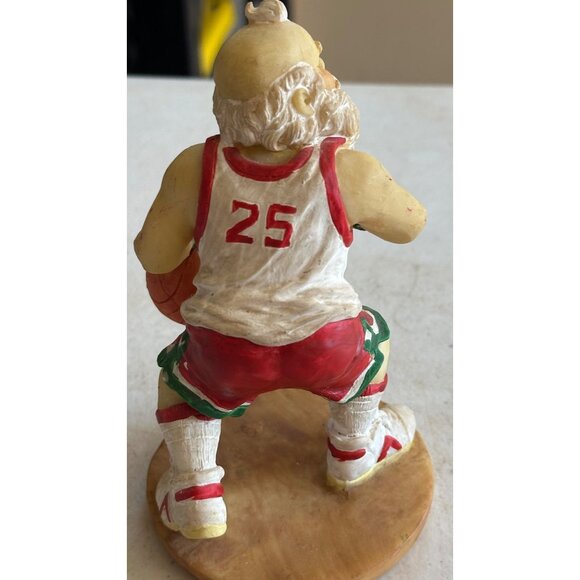 Santa Claus Playing Basketball Sports Holiday Ceramic Figurine 5" Tall (READ) - Picture 9 of 13